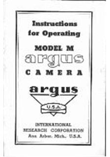 Argus M manual. Camera Instructions.
